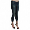 Pantaloni in denim corto skinny a vita bassa lavato blu - W26