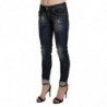 Pantaloni di jeans corti skinny a vita bassa lavati blu - W26