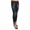 Pantaloni di jeans corti skinny a vita bassa lavati blu - W26