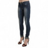 Pantaloni in denim corto skinny a vita bassa lavati blu - W26