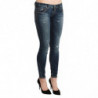 Pantaloni slim in denim skinny a vita bassa lavati blu - W26