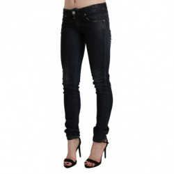 Jeans skinny in denim nero lavato a vita bassa - W26