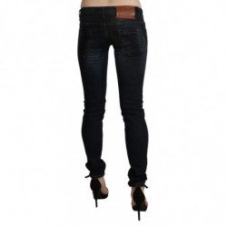 Jeans skinny in denim nero lavato a vita bassa - W26