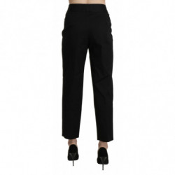 Pantaloni eleganti corti neri a vita alta - IT44-L