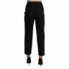 Pantaloni eleganti corti neri a vita alta - IT44-L