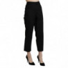 Pantaloni eleganti corti neri a vita alta - IT44-L
