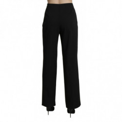 Pantaloni eleganti neri a vita alta dritti - IT46-XL