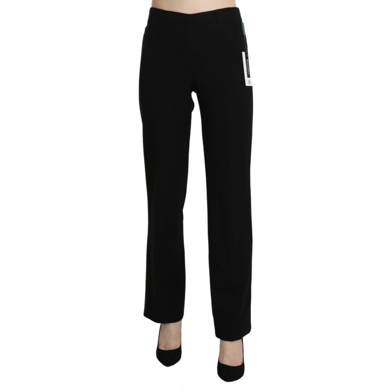 Pantaloni da abito formale dritti a vita alta neri - IT44-L