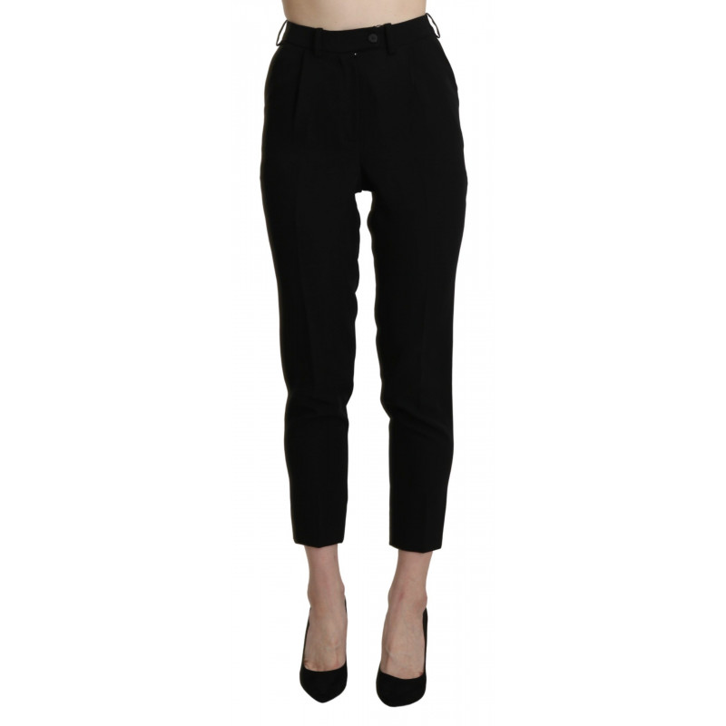 Pantalone pantalone corto skinny a vita alta nero - IT40-S