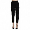 Pantalone pantalone corto skinny a vita alta nero - IT40-S