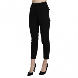 Pantalone pantalone corto skinny a vita alta nero - IT40-S