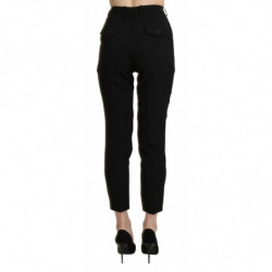Pantalone pantalone corto skinny a vita alta nero - IT40-S