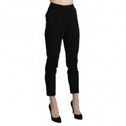 Pantalone pantalone corto skinny a vita alta nero - IT40-S