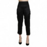 Pantaloni eleganti corti neri a vita alta - IT46-XL