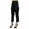 Pantaloni eleganti corti neri a vita alta - IT46-XL