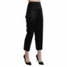 Pantaloni eleganti corti neri a vita alta - IT46-XL