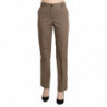Pantaloni eleganti marroni a vita alta dritti - IT48-XXL