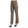 Pantaloni eleganti marroni a vita alta dritti - IT48-XXL