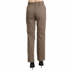 Pantaloni eleganti marroni a vita alta dritti - IT48-XXL