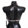 Top bikini da bagno con stampa rosa a righe multicolori - IT1 - XS