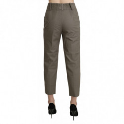 Pantaloni eleganti corti a vita alta grigi - IT52 - XL