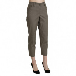 Pantaloni eleganti corti a vita alta grigi - IT52 - XL
