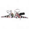 Top bikini da bagno con stampa rosa a righe multicolori - IT1 - XS
