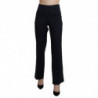 Pantaloni pantaloni eleganti dritti a vita alta blu navy - IT46-XL