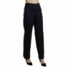Pantaloni pantaloni eleganti dritti a vita alta blu navy - IT46-XL
