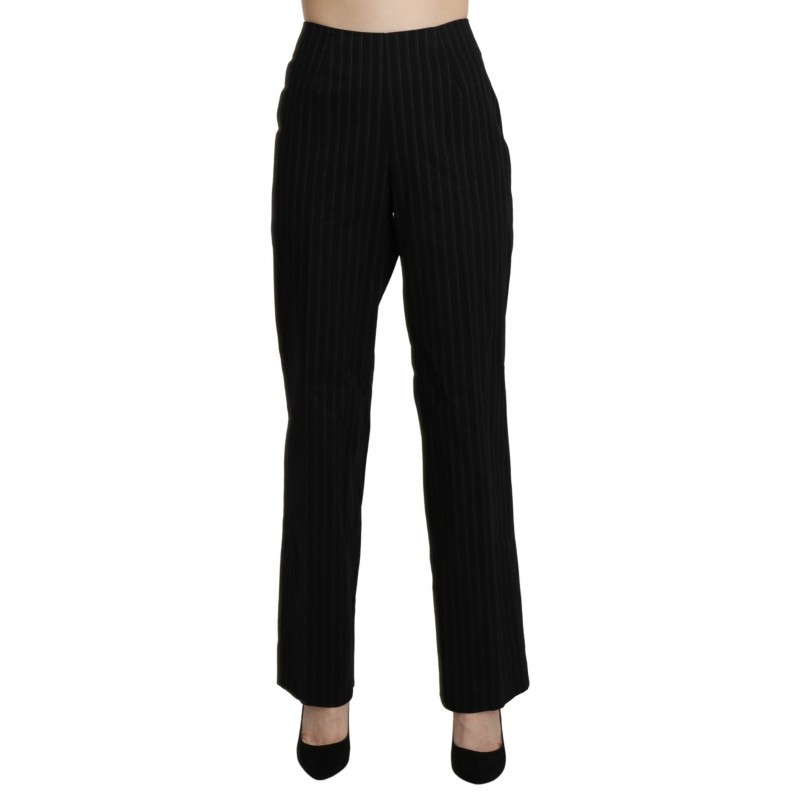 Pantaloni eleganti neri a vita alta dritti - IT48-XXL