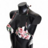Top bikini da bagno con stampa rosa a righe multicolori - IT1 - XS