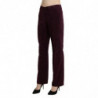 Pantaloni pantaloni dritti vita alta pelle scamosciata viola - IT48