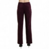 Pantaloni pantaloni dritti vita alta pelle scamosciata viola - IT48