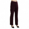 Pantaloni pantaloni dritti vita alta pelle scamosciata viola - IT48