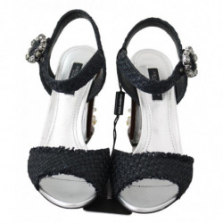 Sandali con luci a LED con cristalli neri - EU36/US5.5