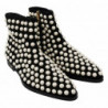 Scarpe stivali con borchie in pelle scamosciata nera - EU39/US8.5