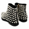 Scarpe stivali con borchie in pelle scamosciata nera - EU39/US8.5