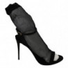 Sandali con tacco a spillo elasticizzati in tulle nero - EU41/US10.5