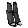 Sandali con tacco a spillo elasticizzati in tulle nero - EU41/US10.5