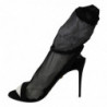 Sandali con tacco a spillo elasticizzati in tulle nero - EU41/US10.5