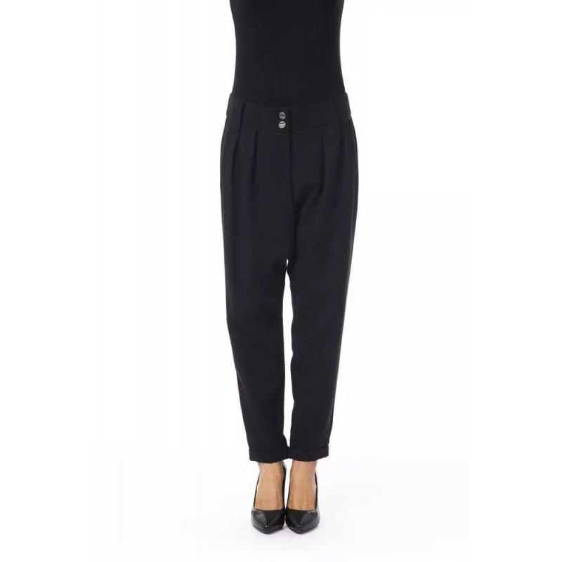 Jeans e pantaloni in poliestere nero - W44