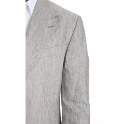 Abito NAPOLI monopetto grigio in lino 2 pezzi - IT50 - L