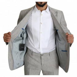 Abito NAPOLI monopetto grigio in lino 2 pezzi - IT50 - L