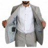 Abito NAPOLI monopetto grigio in lino 2 pezzi - IT50 - L