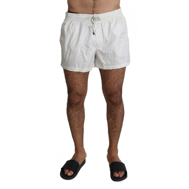 Pantaloncini da bagno da uomo a pois bianchi - IT6- L