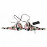 Top bikini da bagno con stampa rosa a righe multicolori - IT1 - XS