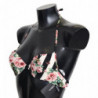 Top bikini da bagno con stampa rosa a righe multicolori - IT1 - XS