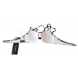 Top bikini da bagno con stampa rosa a righe multicolori - IT1 - XS