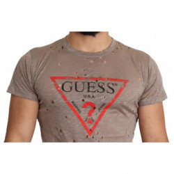 T-shirt casual traforata da uomo stampa logo elasticizzato cotone m