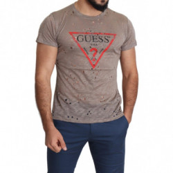 T-shirt casual traforata da uomo stampa logo elasticizzato cotone m